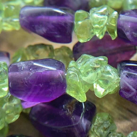 Signed Jay King DTR Amethyst Peridot Sterling Silver Multi Strand Necklace - Picture 16 of 16